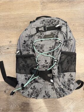Dakine Gray Floral Backpack with Mint Bungee